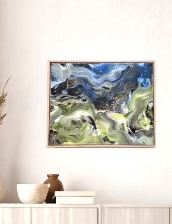 Blue and Green Fluid Waves